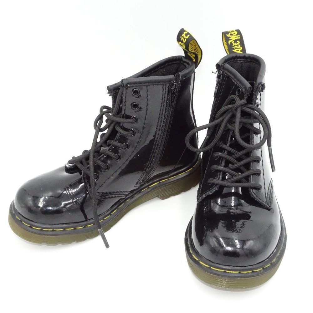 Dr. Martins Brooklee Black Patent Leather Boots | 9 Toddlers | EUC